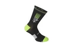 RH+ Chaussettes Vélo été Logo 20 Cm - Noir Citron Blanc