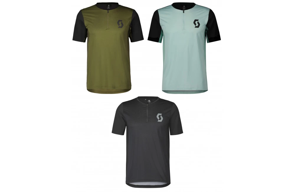 SCOTT Maillot VTT Manches Courtes Homme TRAIL VERTIC ZIP 2023