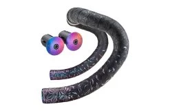 SUPACAZ Ruban De Guidon Super Sticky Kush Star Fade Oil Slick - Bouchons Oil Slick